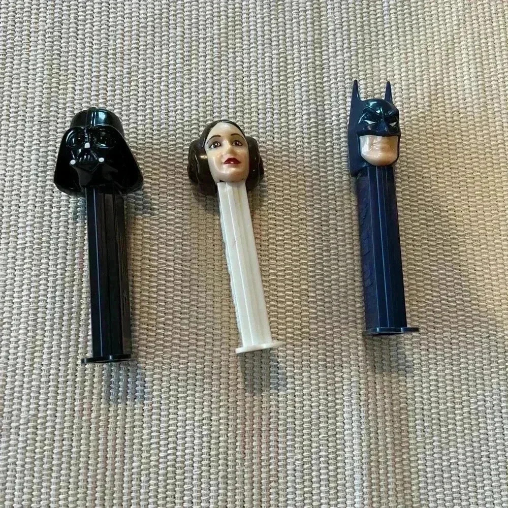 Lot of 3 Pez Dispensers, Batman, Leia, Darth Vader, collectible, GUC, Star Wars